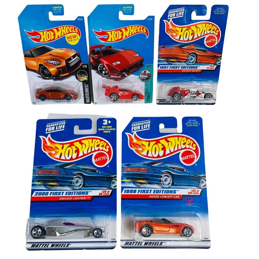 Hot Wheels Lot of 5 Die Cast First Editions Lamborghini Nissan Dodge Concept NEW